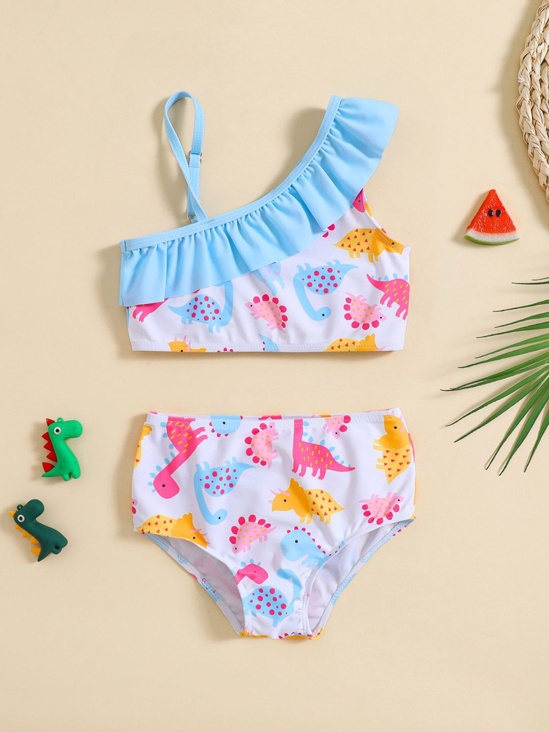 

YK Infant Girls Printed Top & Briefs Swim Set, Blue