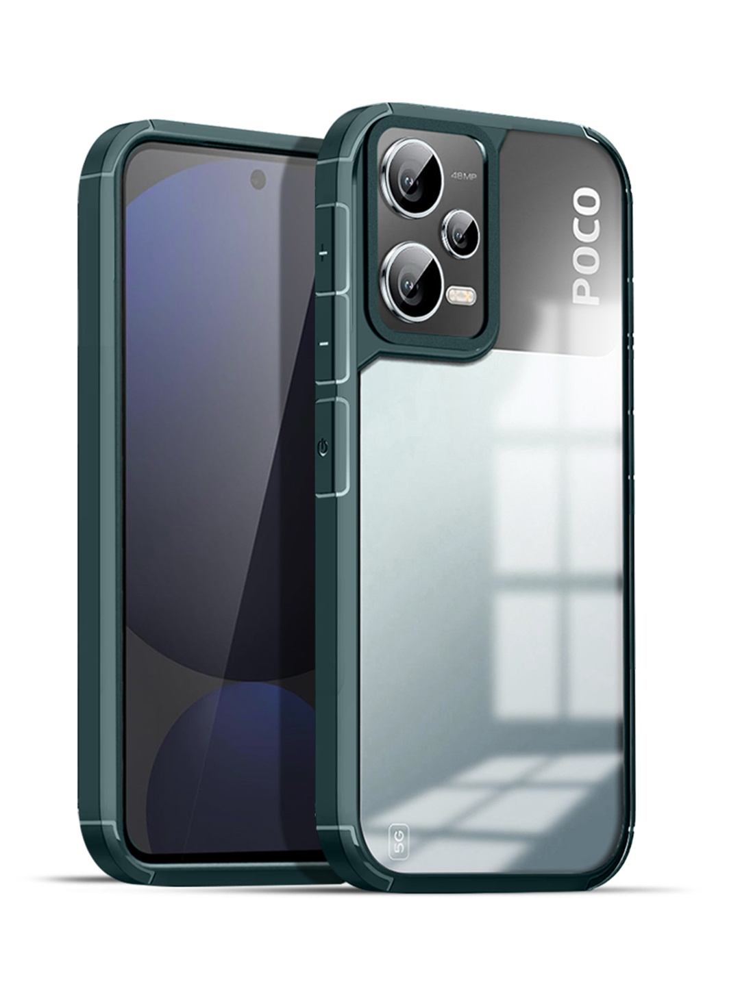 

Karwan Poco X5 Shockproof Bumper Back Case, Green