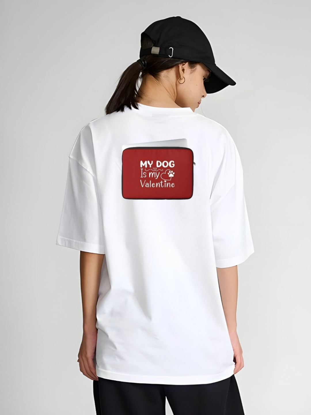 

SZN Women Graphic Printed Round Neck Cotton Oversized T-shirt, White