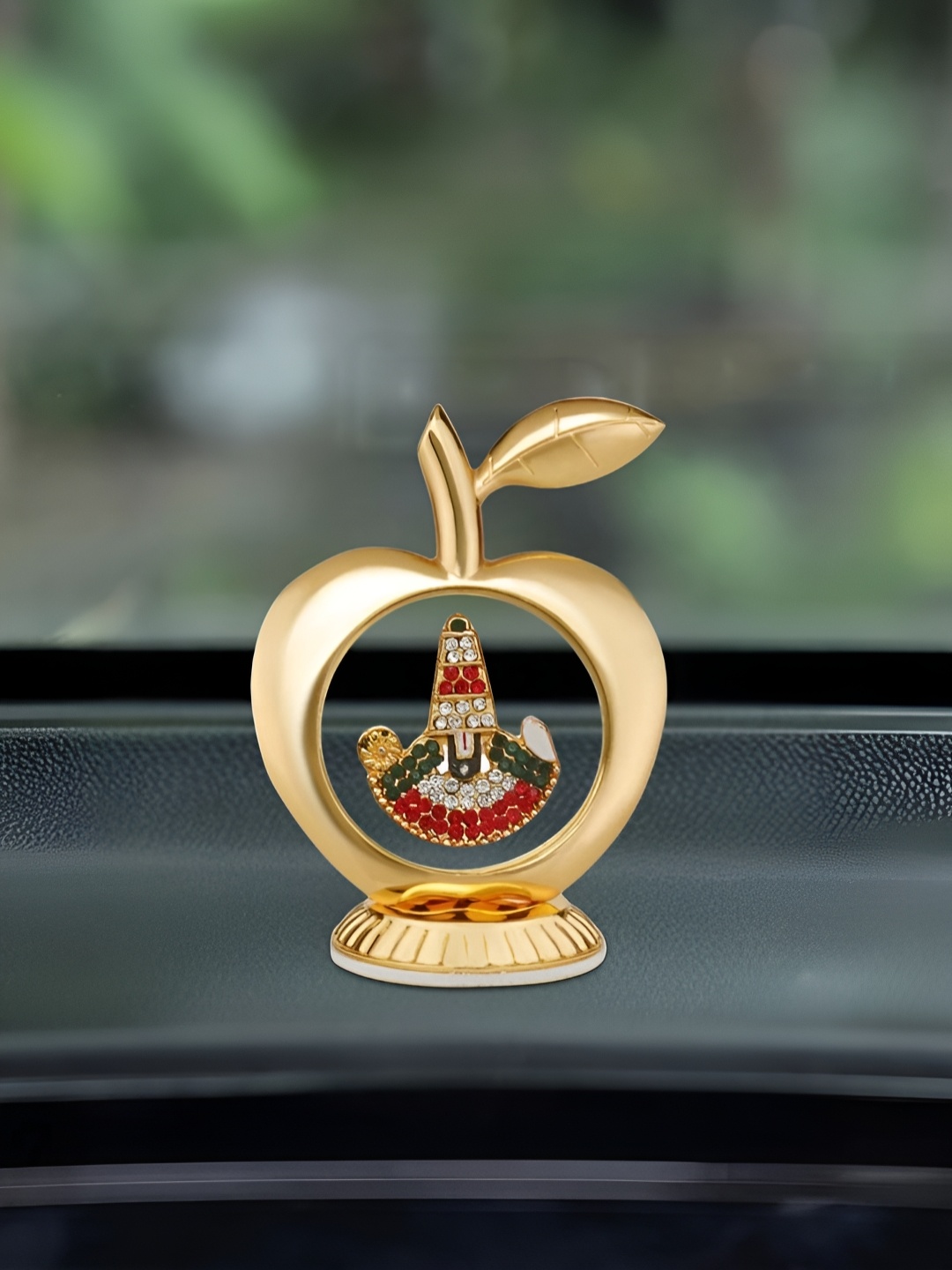 

INTERNATIONAL GIFT Balaji Murti in Apple Shape for Car Dashboard, Gold