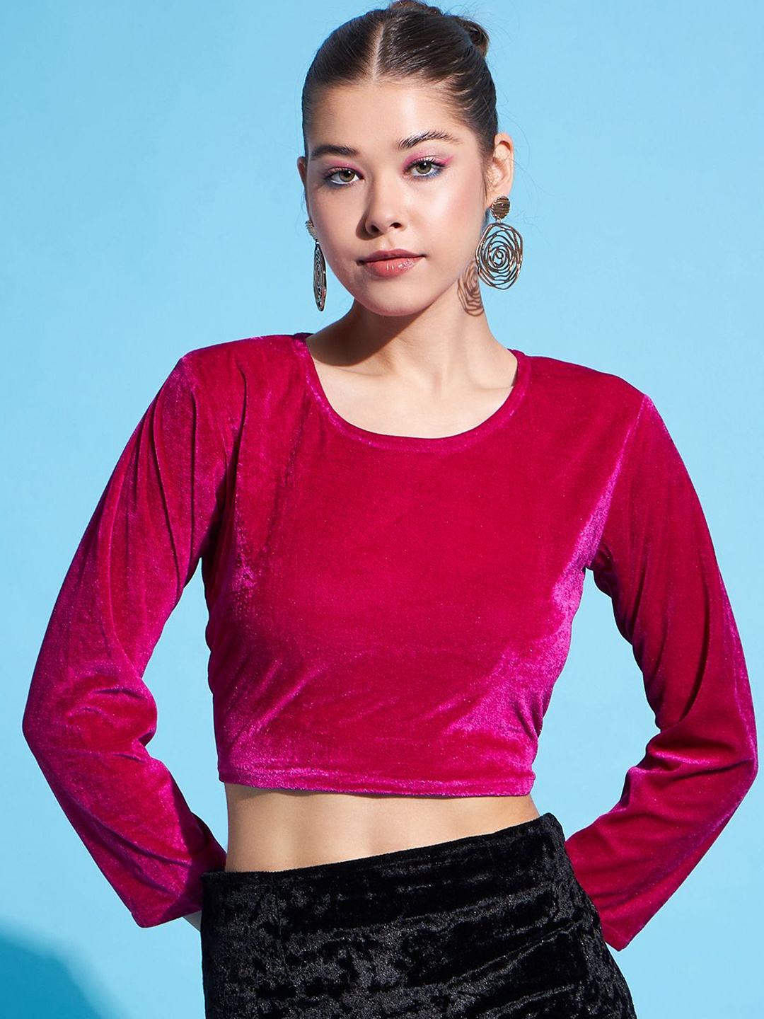 

DressBerry Women Solid Round Neck Top, Red