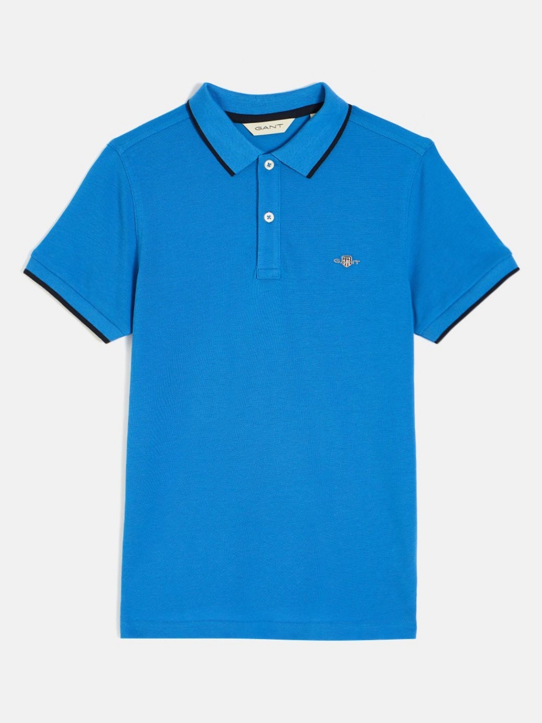 

GANT Boys Solid Polo Collar Cotton T-shirt, Blue