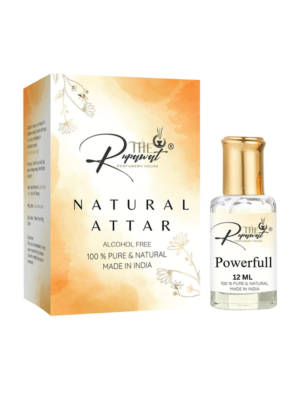 

THE RUPAWAT Perfumery House Powerfull Natural & Alcohol Free Attar 12 ml, Transparent