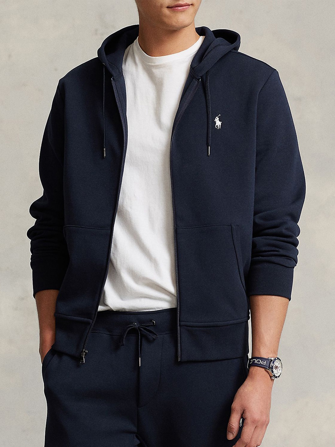 

Polo Ralph Lauren Double-Knit Full-Zip Hoodie, Navy blue