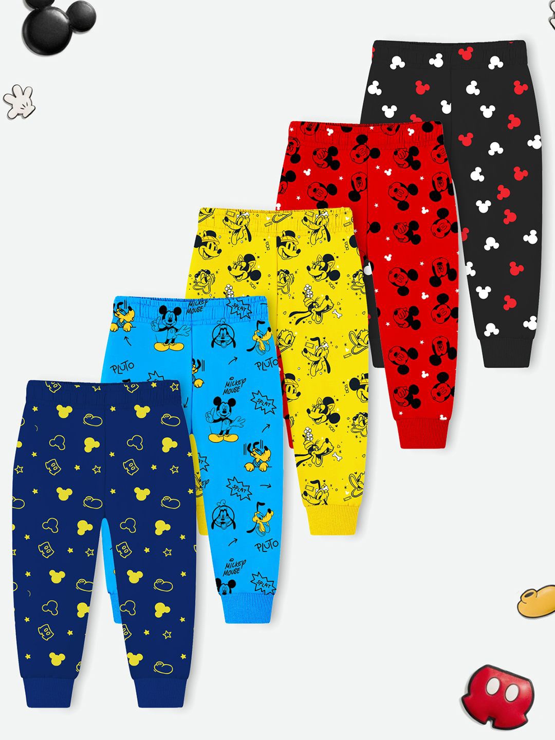 

Disney By Miss and Chief Boys Pack Of 5 Printed Cotton Joggers, Black