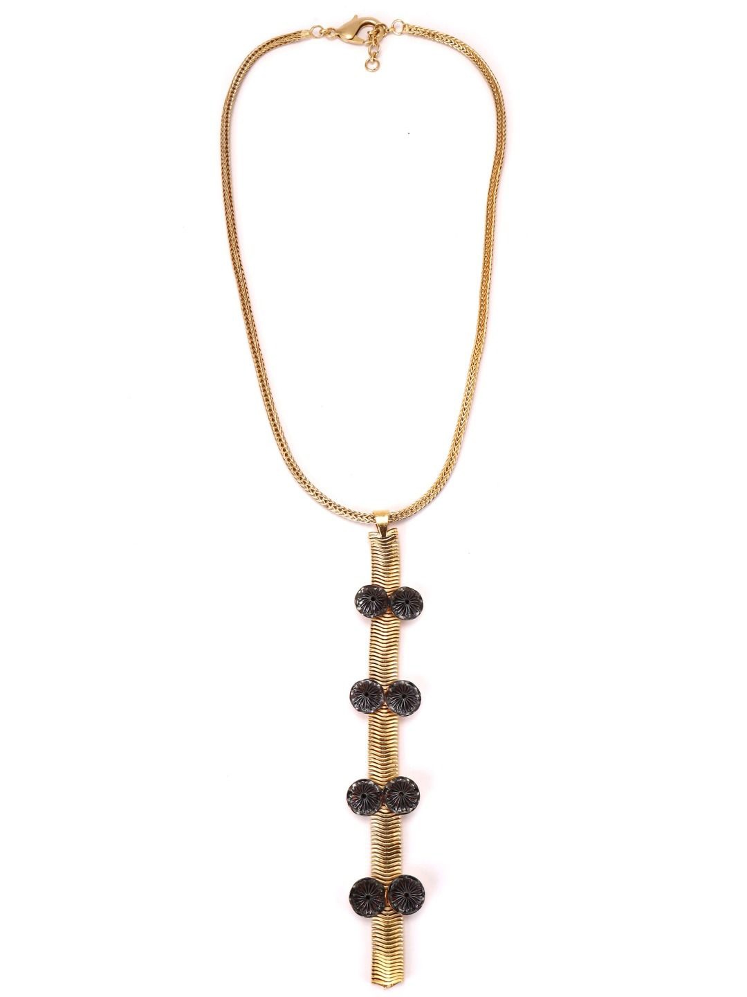 

Trupti Mohta Brass Gold-Plated Textured Floral Necklace