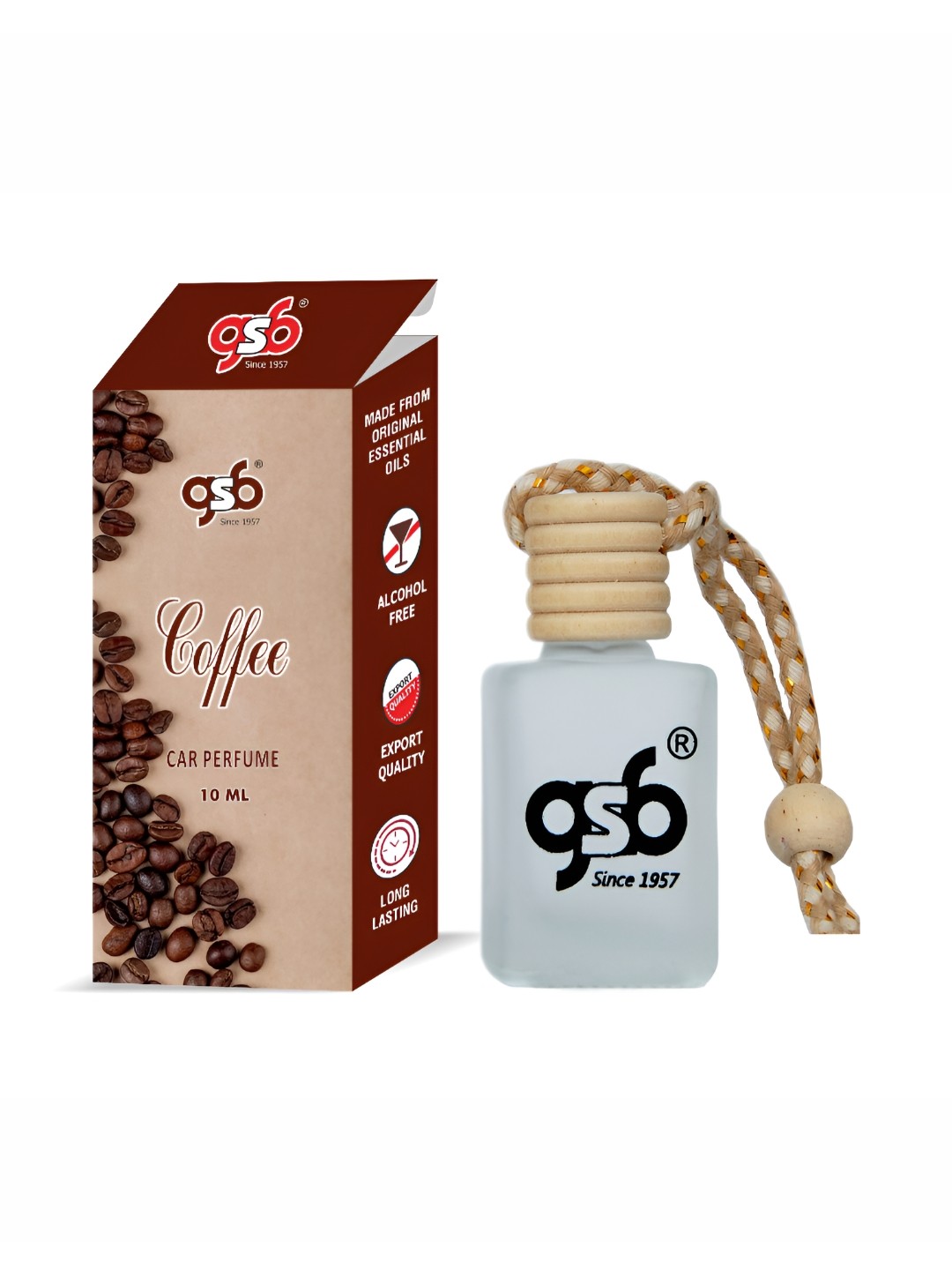 

GSB Coffee Hanging Car Air Freshener, Transparent