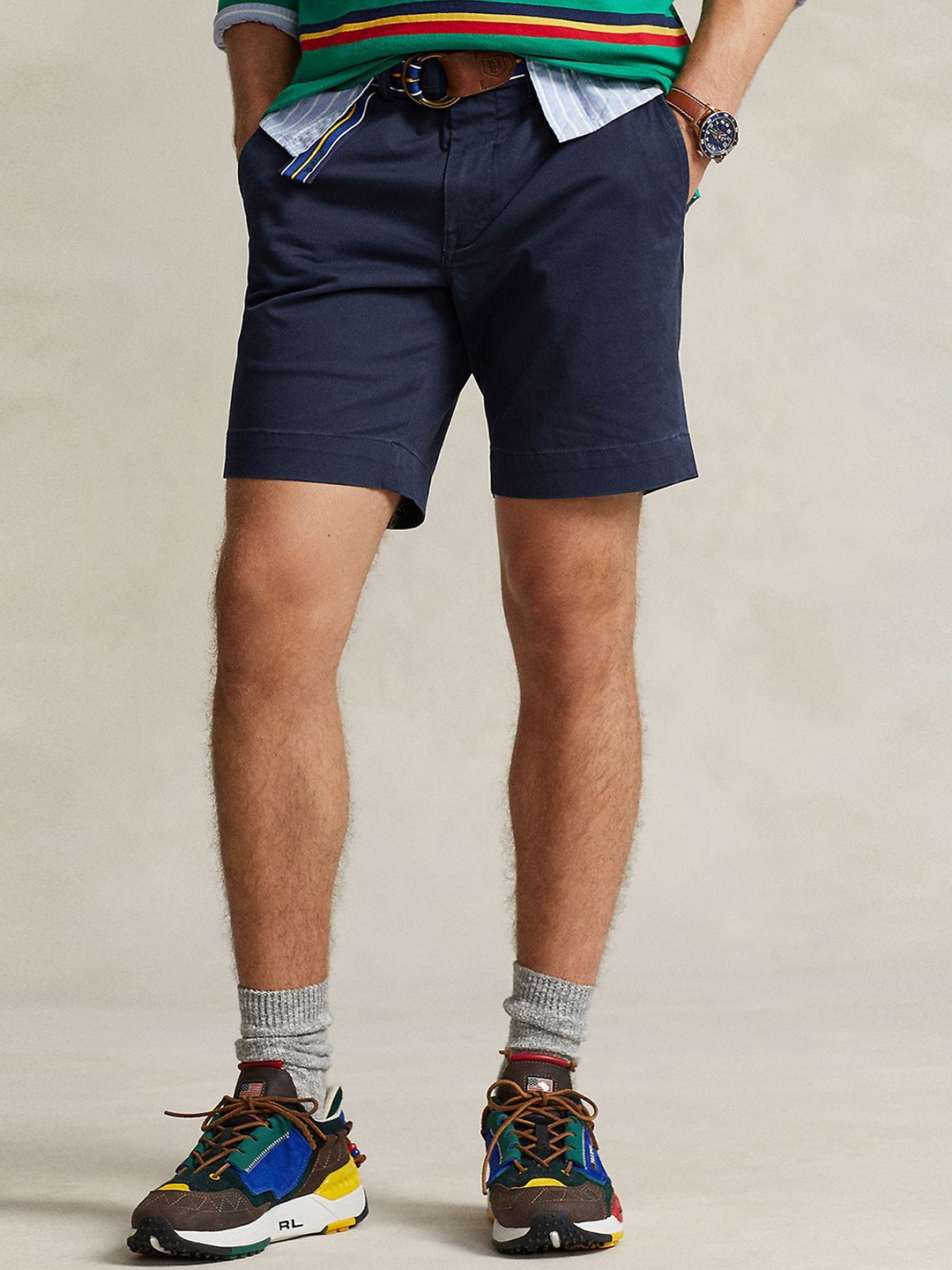 

Polo Ralph Lauren Men Mid Rise Stretch Straight Fit Chino Short, Navy blue