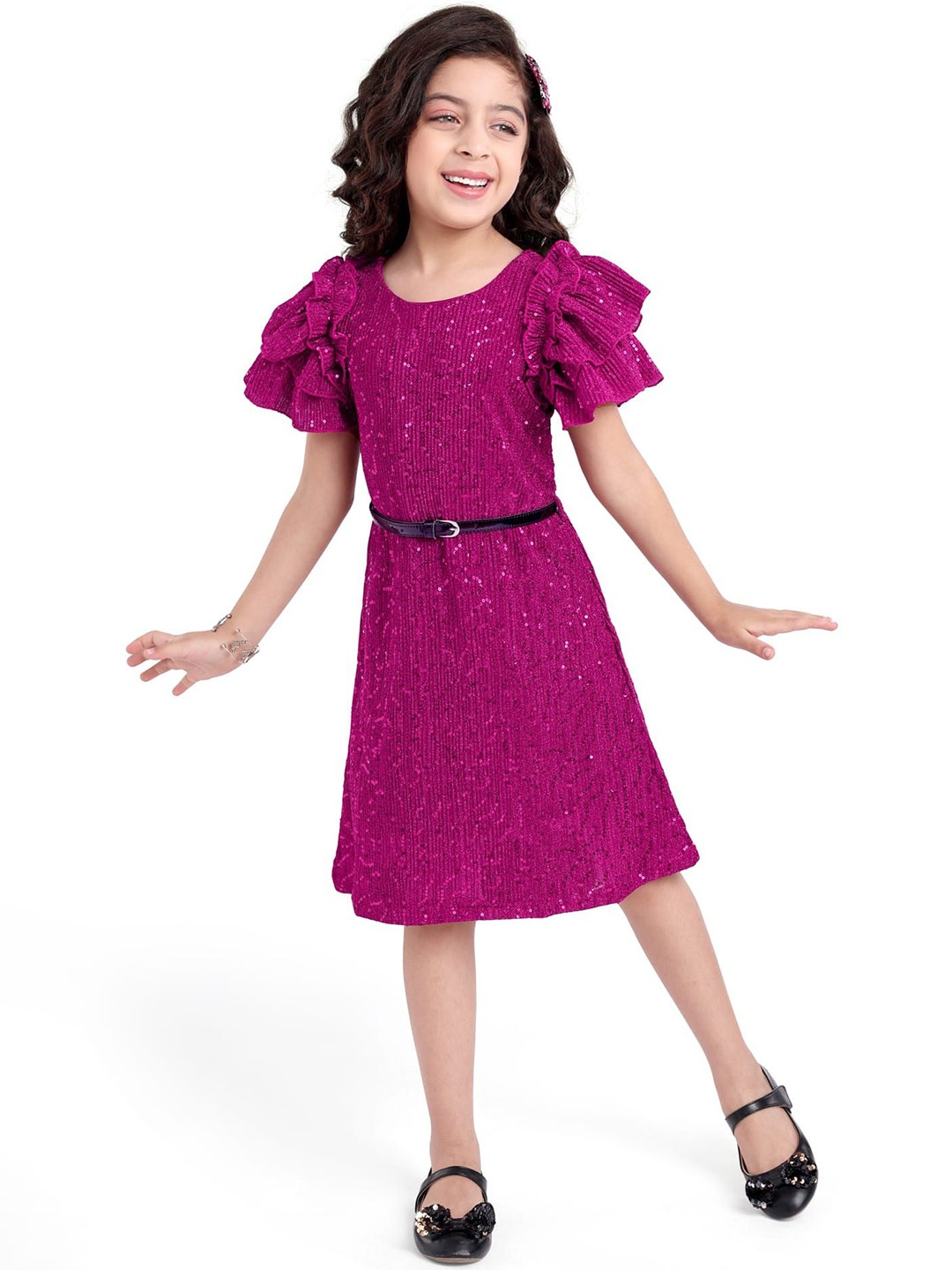 

Hola Bonita Blouson Dress, Fuchsia