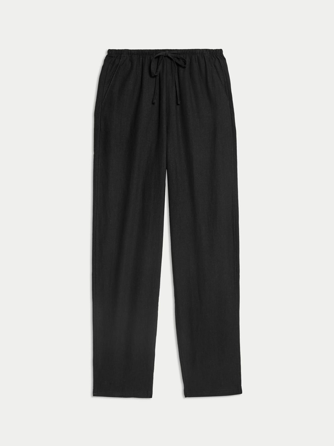 

Marks & Spencer Women Tapered Fit High-Rise Trousers, Black