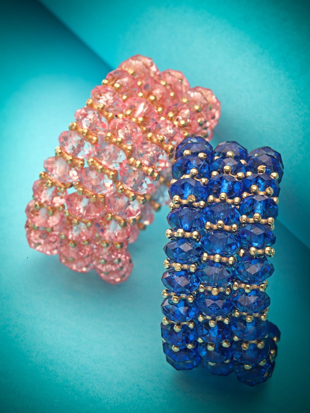 

Stoln Girls Set Of 2 Artificial Beaded Wraparound Bracelet, Blue