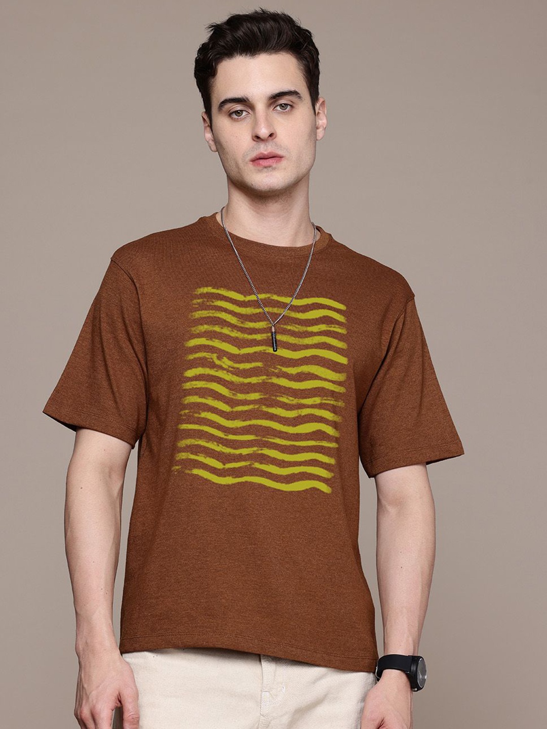 

Moda Rapido Men Printed T-shirt, Mustard