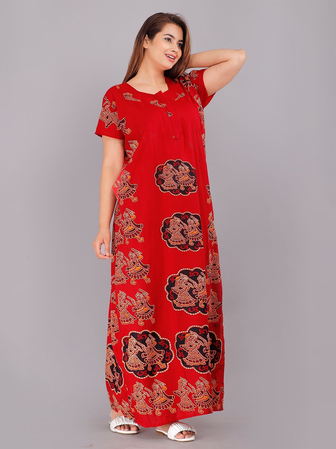 

PR PINK ROYAL Printed Maxi Nightdress, Red