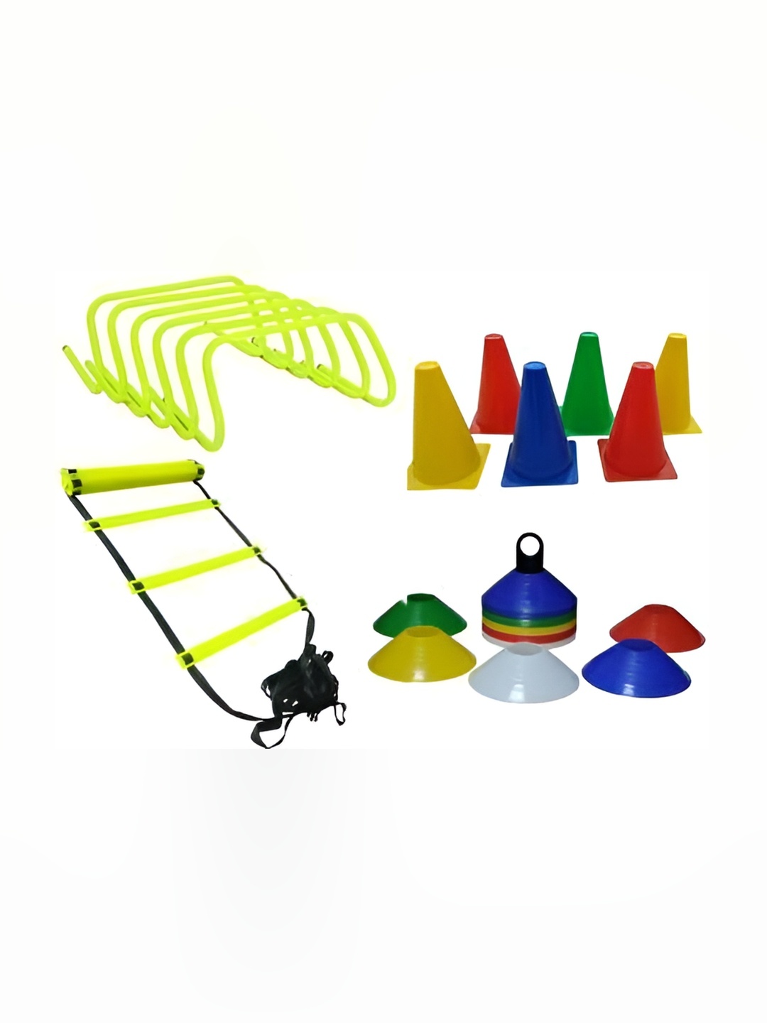 

YMD Set Of 23 Ladder With Saucers Cones & Hurdles, Black