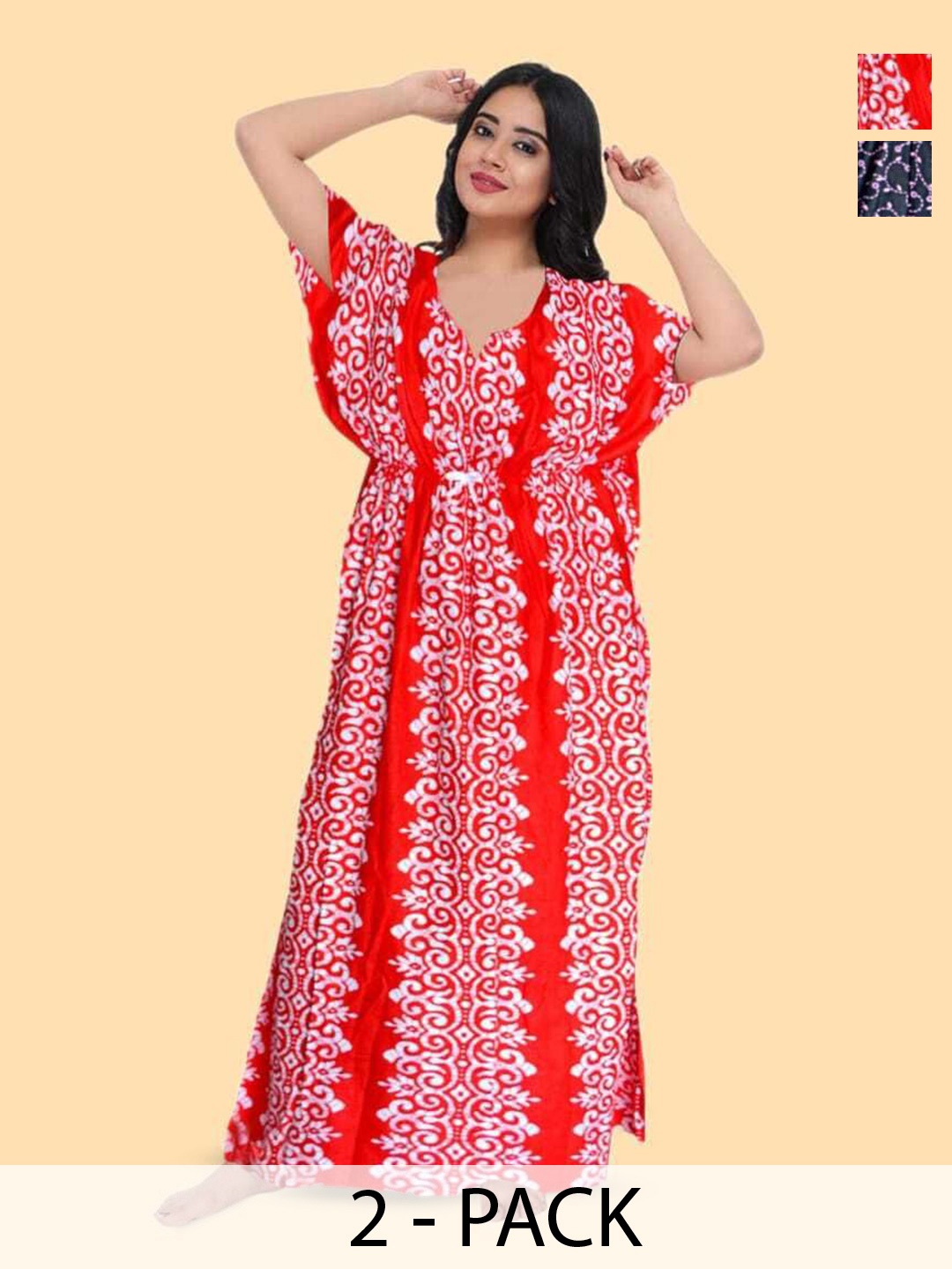 

PR PINK ROYAL Printed Maxi Nightdress