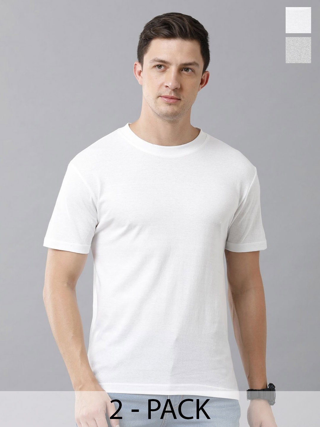 

Moda Rapido Pack of 2 Round Neck T-shirts, White