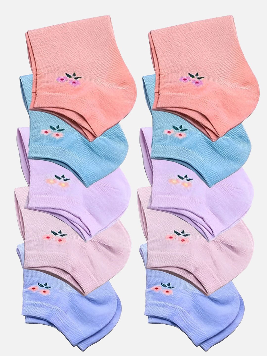 

FIMS Women Pack Of 10 Ankle Length Socks, Blue