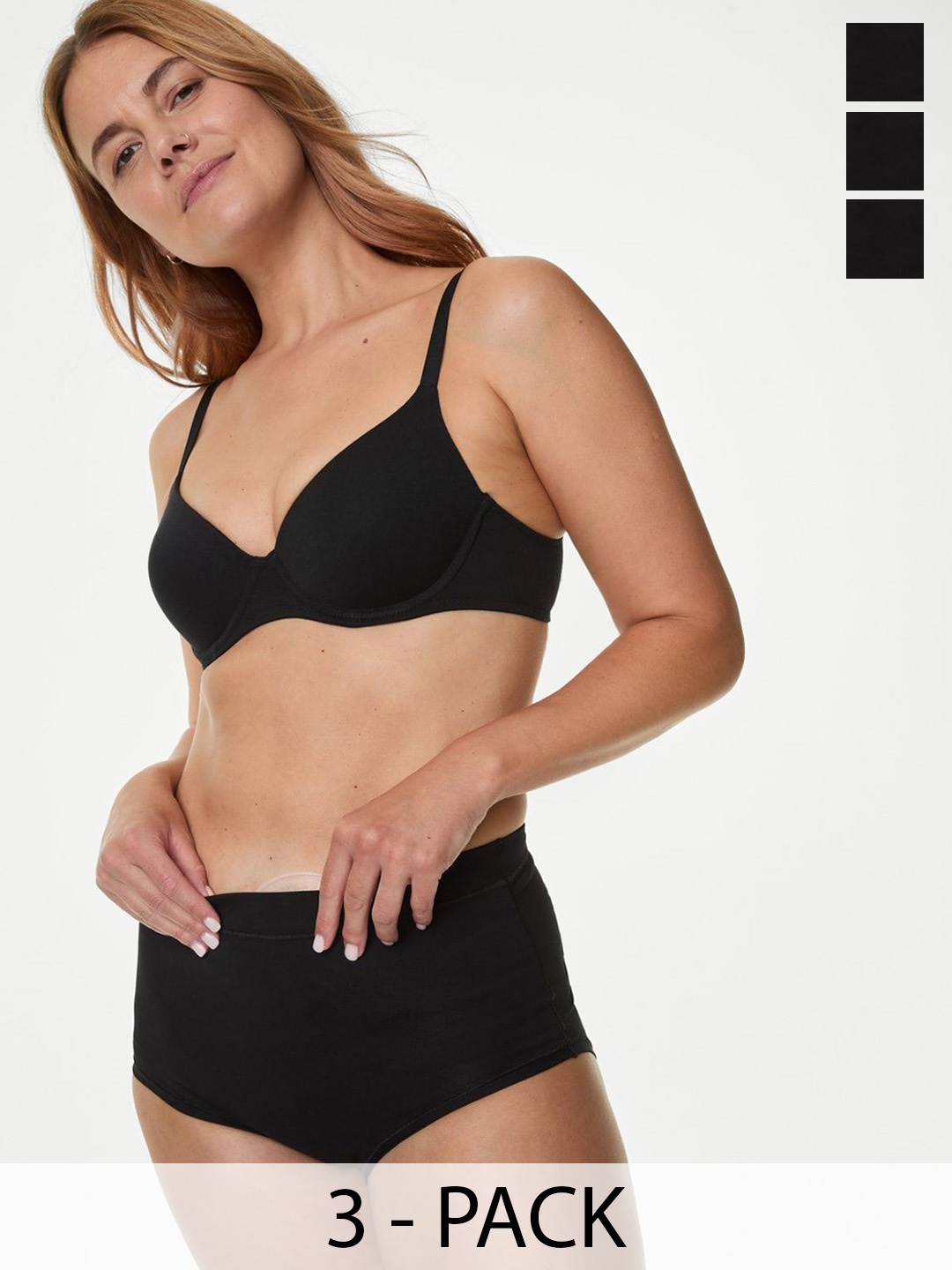 

Marks & Spencer Women Pack Of 3 Briefs, Black