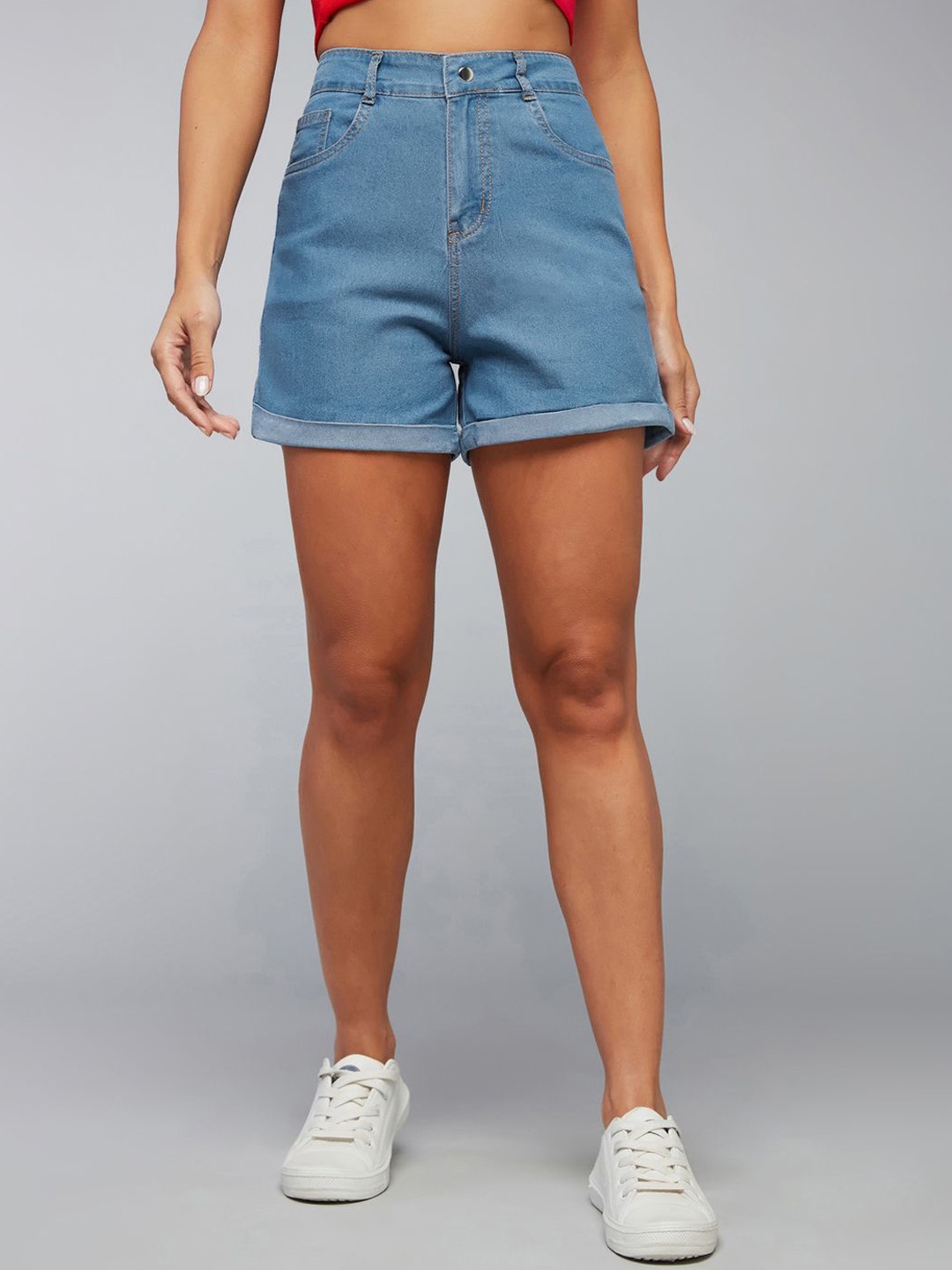 

DOLCE CRUDO Women Denim Shorts, Blue