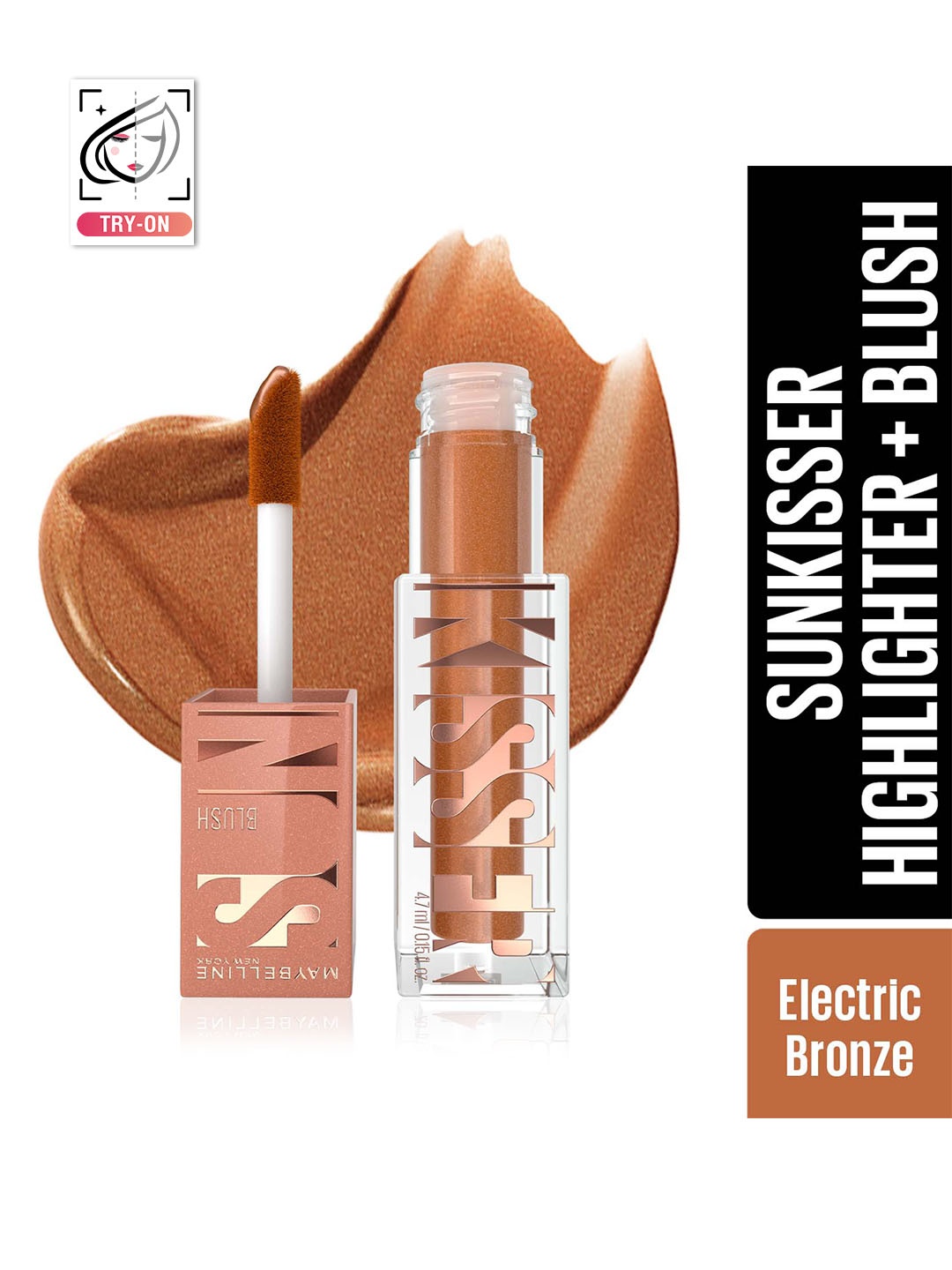 

Maybelline New York Sunkisser 12H Wear Highlighter + Blush 4.7g - Electric Bronze 11, Brown