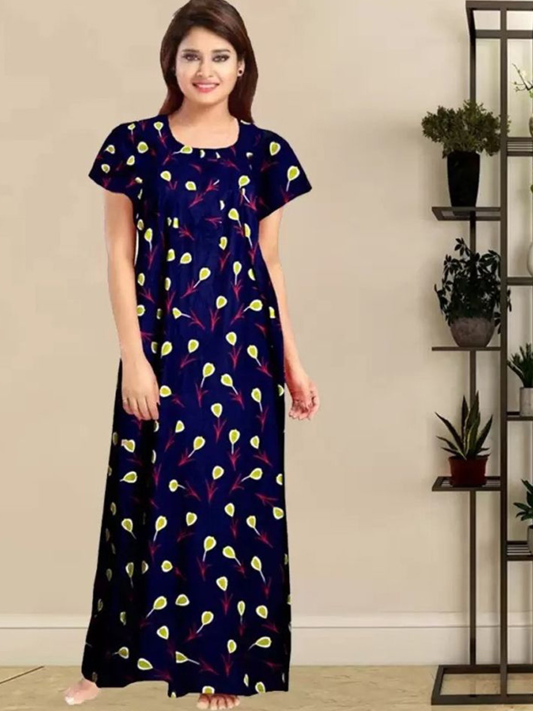

PR PINK ROYAL Printed Maxi Nightdress, Blue