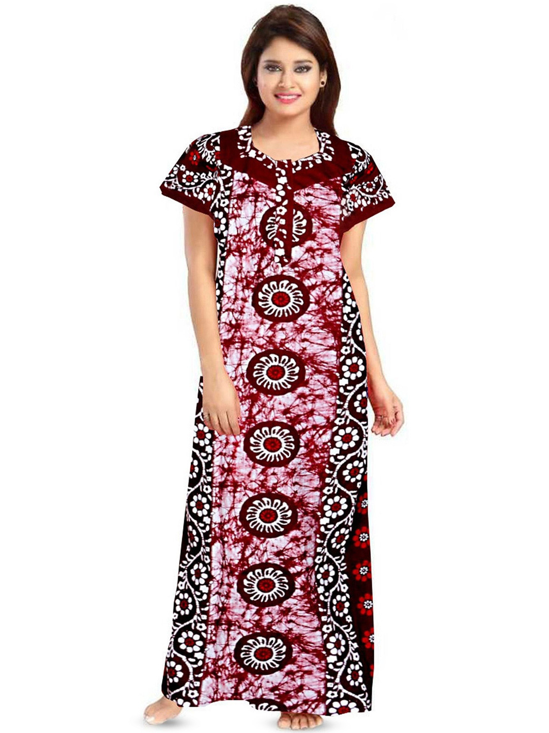 

PR PINK ROYAL Printed Maxi Nightdress, Red