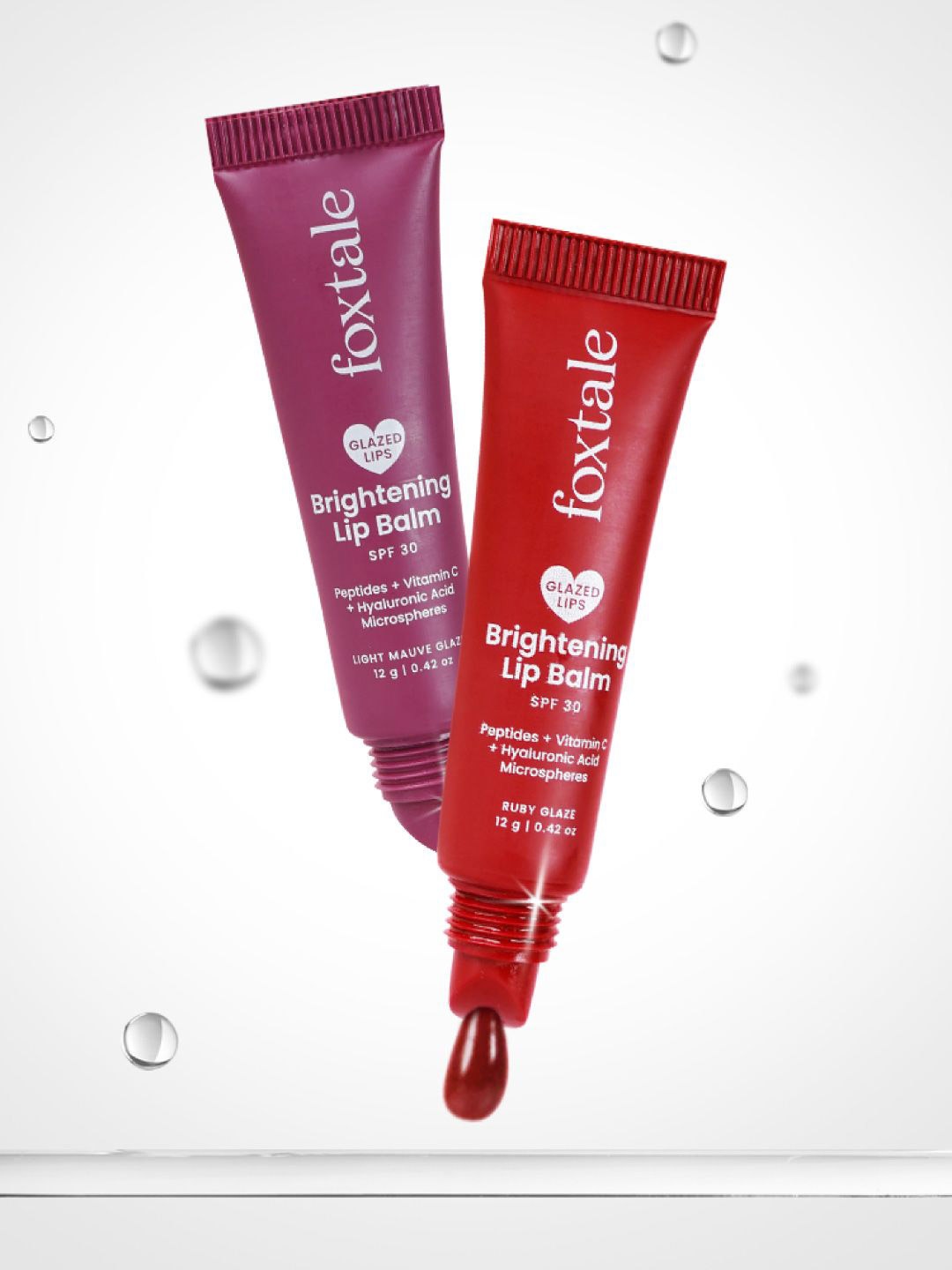 

Foxtale Light Mauve & Ruby SPF30 Brightening Peptides & Vit C Lip Balm- 24 g, Pink