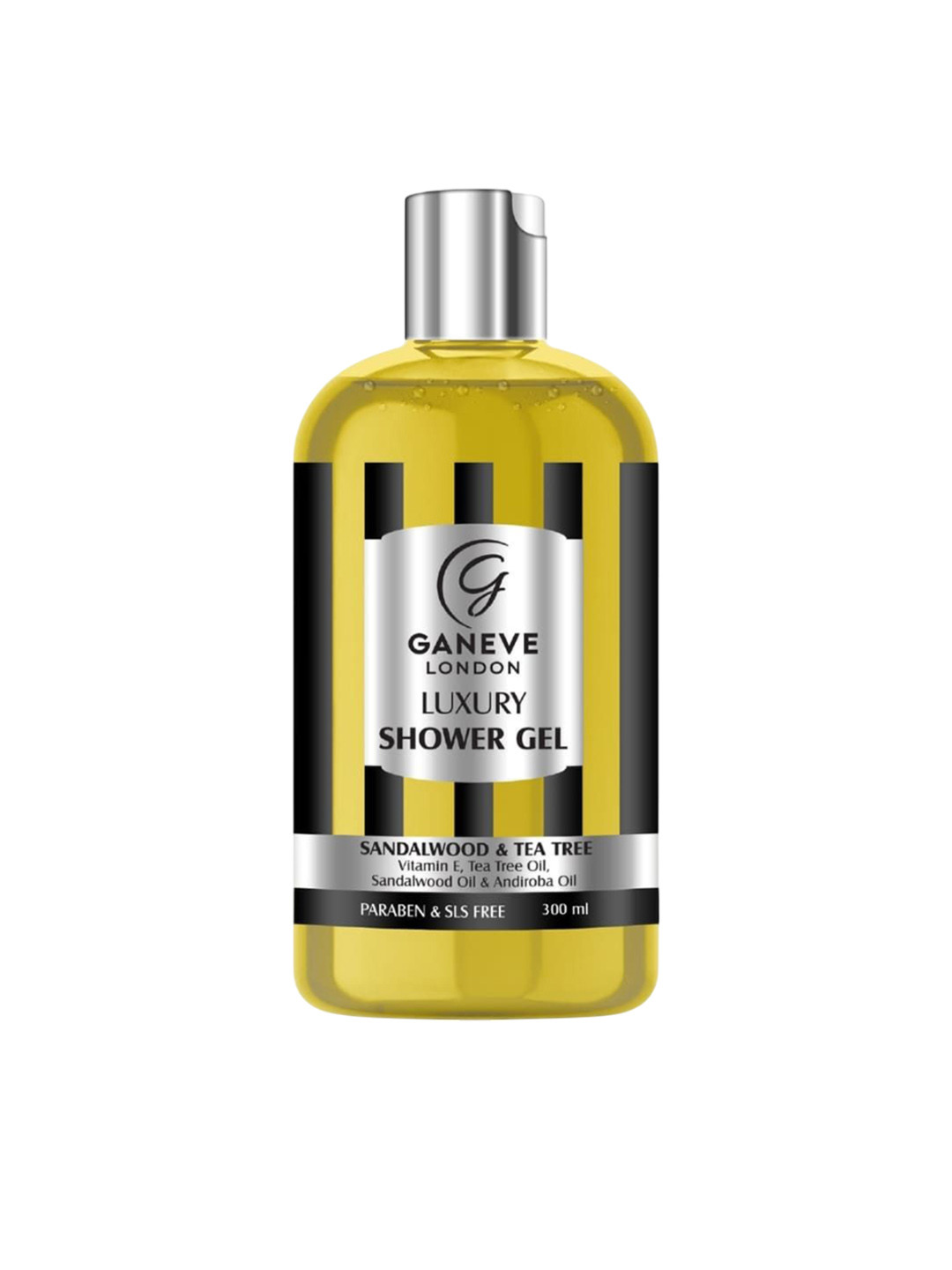 

Ganeve London Luxury Shower Gel With Sandalwood & Tea Tree For Anti-Ageing - 300 ml, Gold