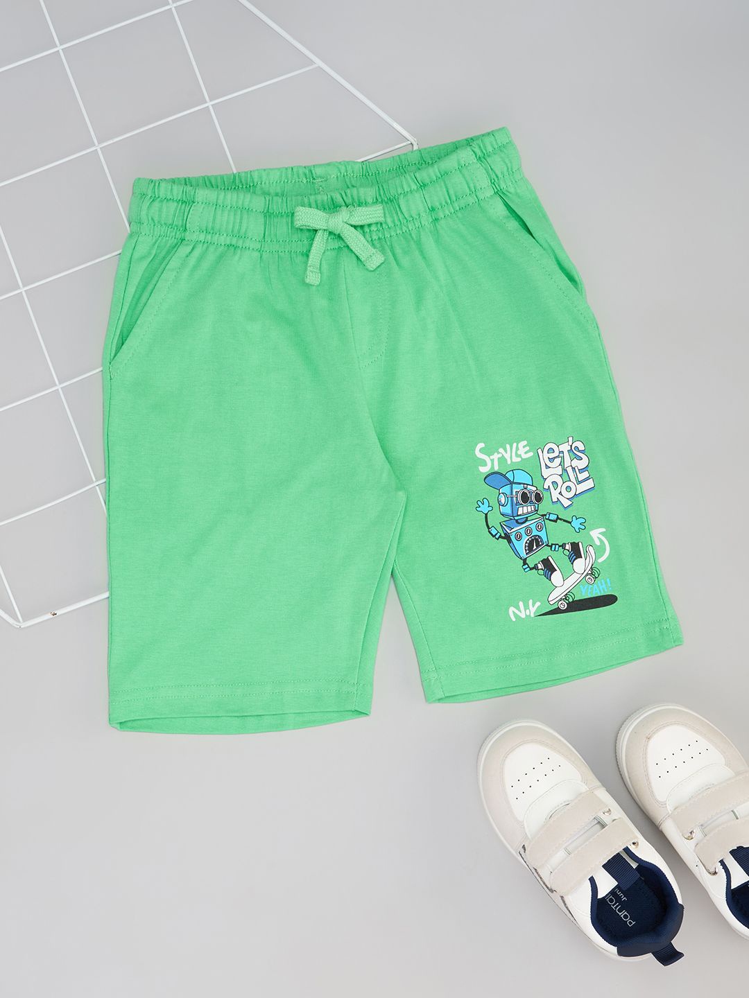 

Pantaloons Junior Boys Cotton Mid-Rise Short, Green