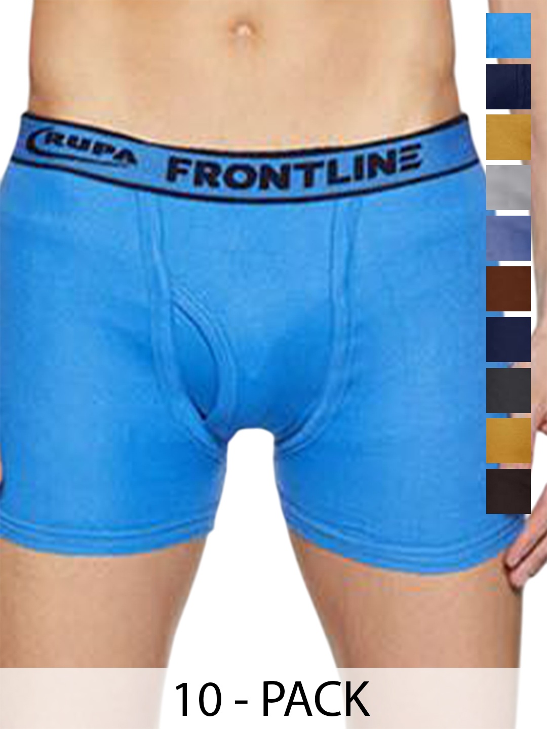 

Rupa Pack Of 10 Assorted Pure Combed Cotton Trunks Frontline-DCIP-(IP)-10--100