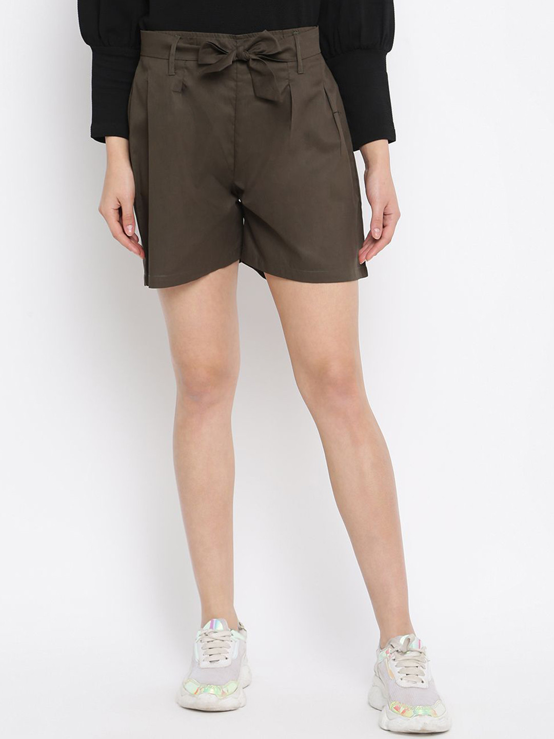 

DressBerry Women Solid Shorts, Camel brown