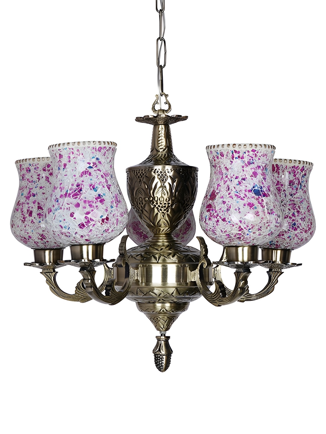 

Fos Lighting Gold-Toned & White Textured Aluminium Ceiling Lamp