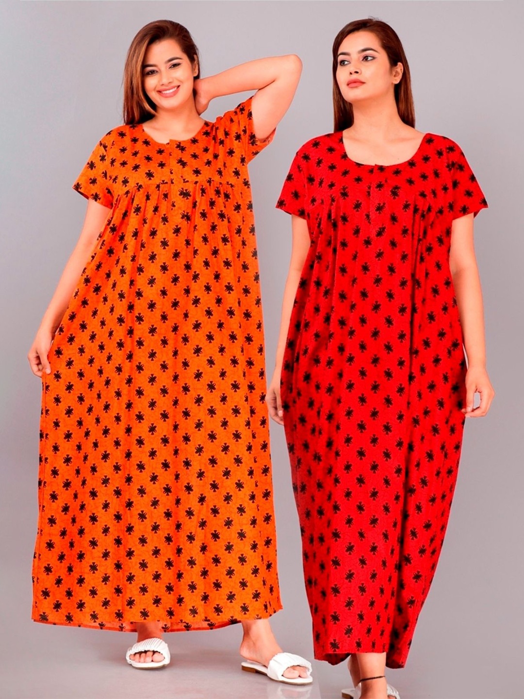 

PR PINK ROYAL Printed Maxi Nightdress, Red