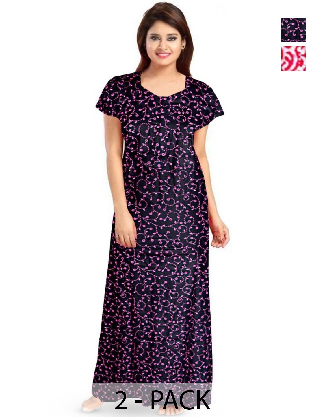 

PR PINK ROYAL Printed Maxi Nightdress