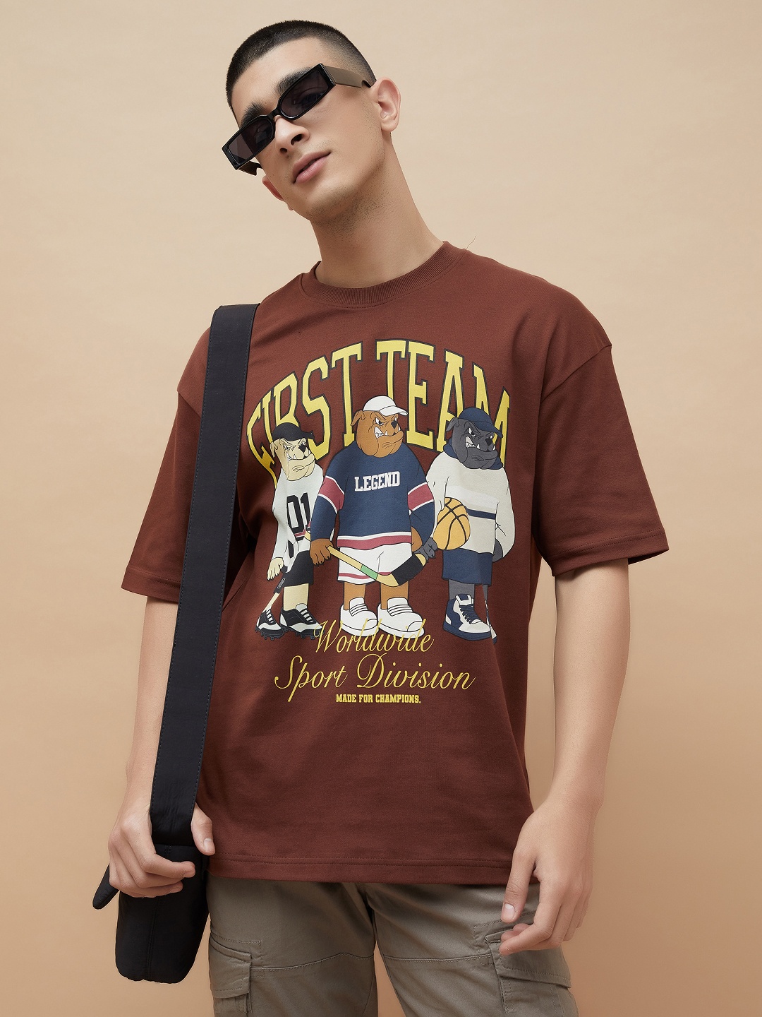 

Fame Forever by Lifestyle Men Graphic Printed Round Neck Cotton T-shirt, Brown