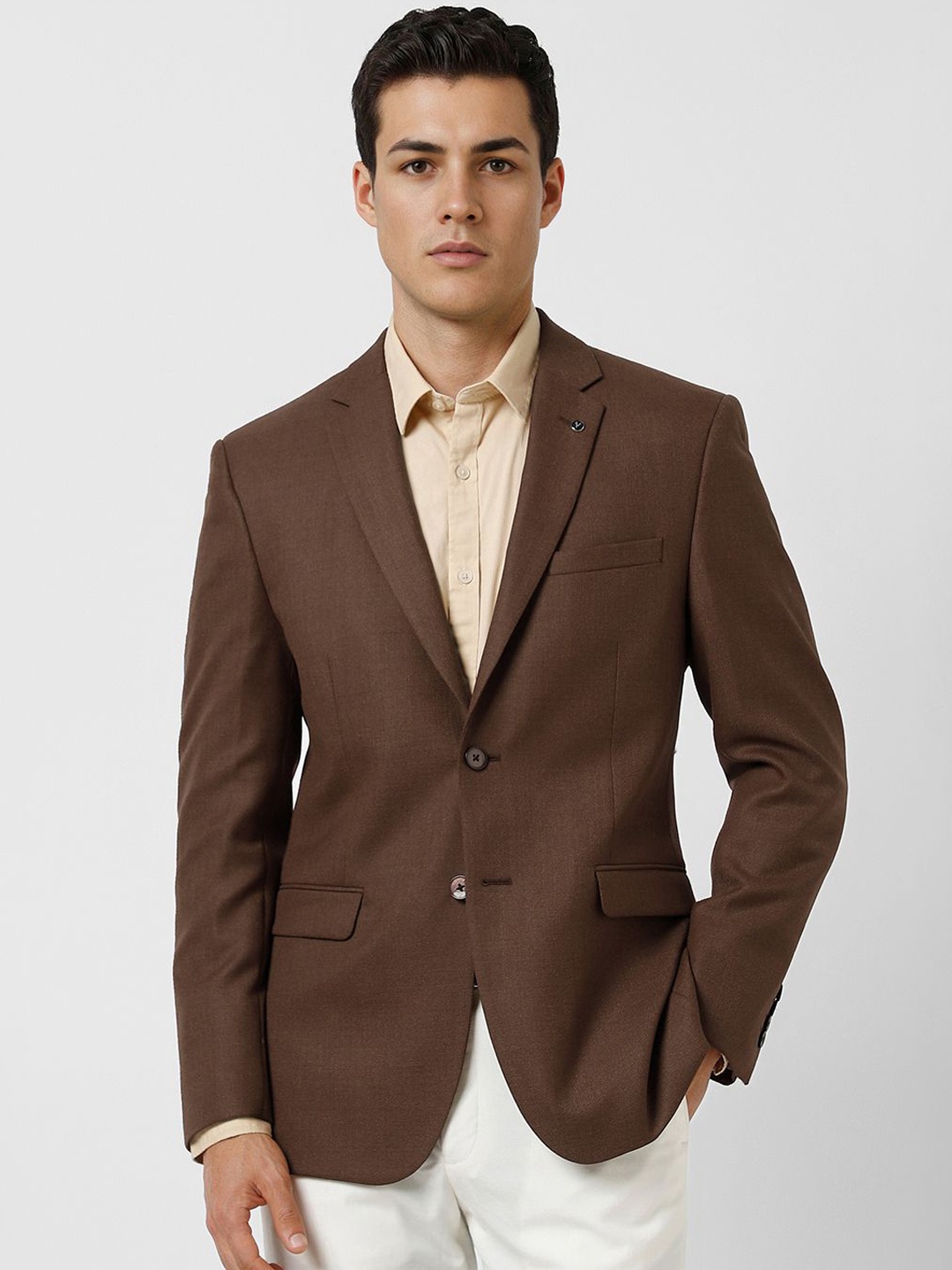 

Van Heusen Slim Fit Long Sleeves Single Breasted Blazer, Brown