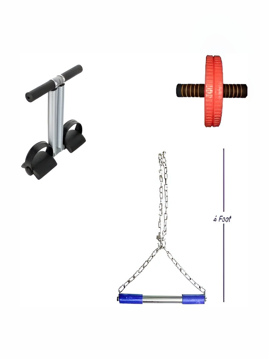 

YMD Pack of 3 Black & Orange-Colored Gym Combo