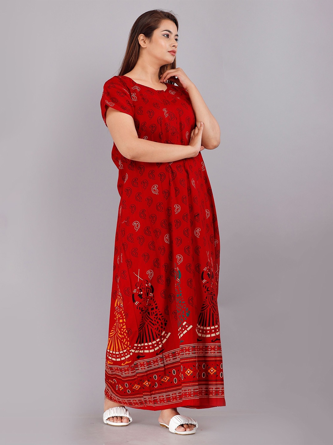 

PR PINK ROYAL Printed Maxi Nightdress, Red