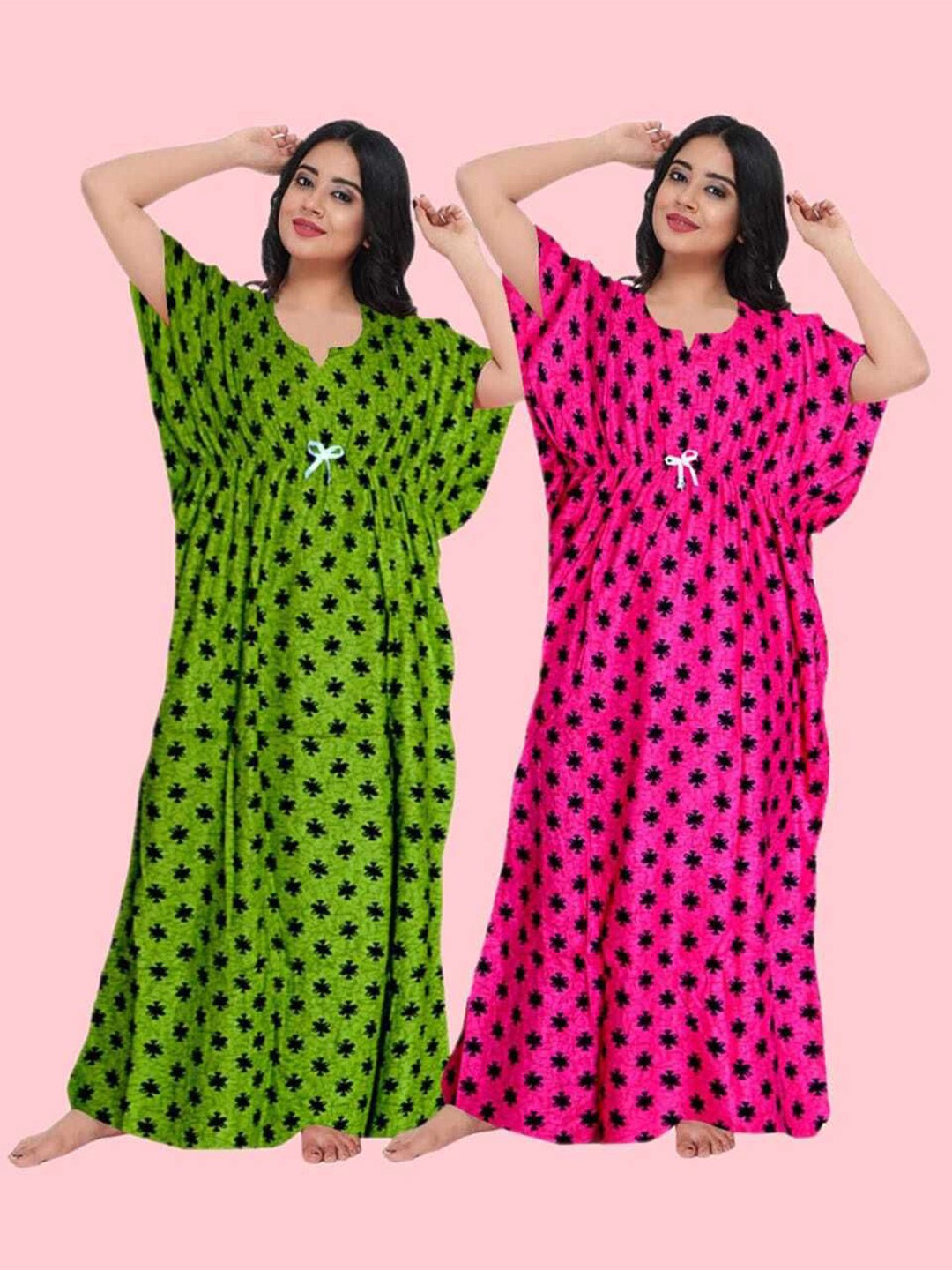 

PR PINK ROYAL Printed Maxi Nightdress, Green