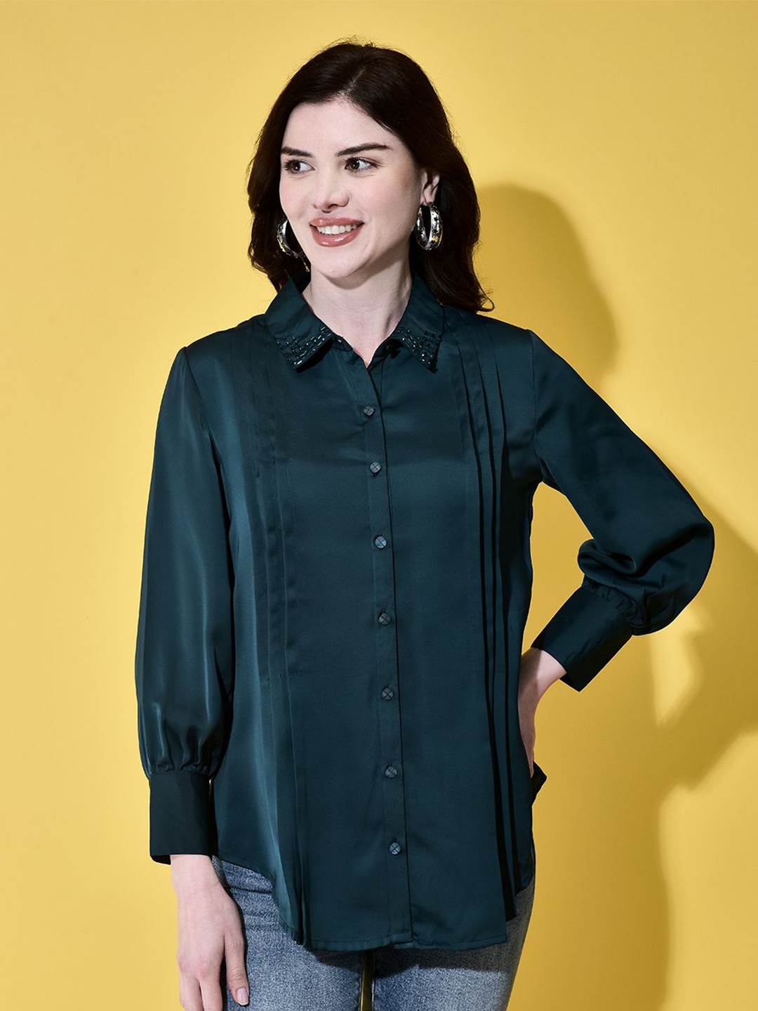 

FUTURO Women Regular Fit Top, Green