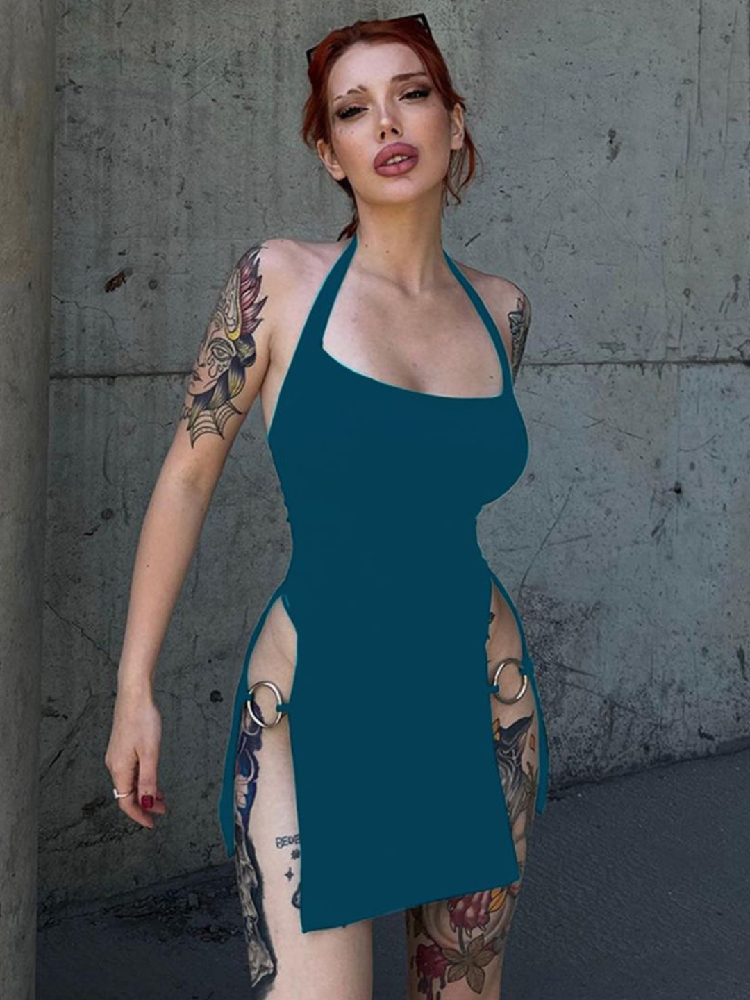 

StyleCast Sheath Halter Neck Dress, Teal