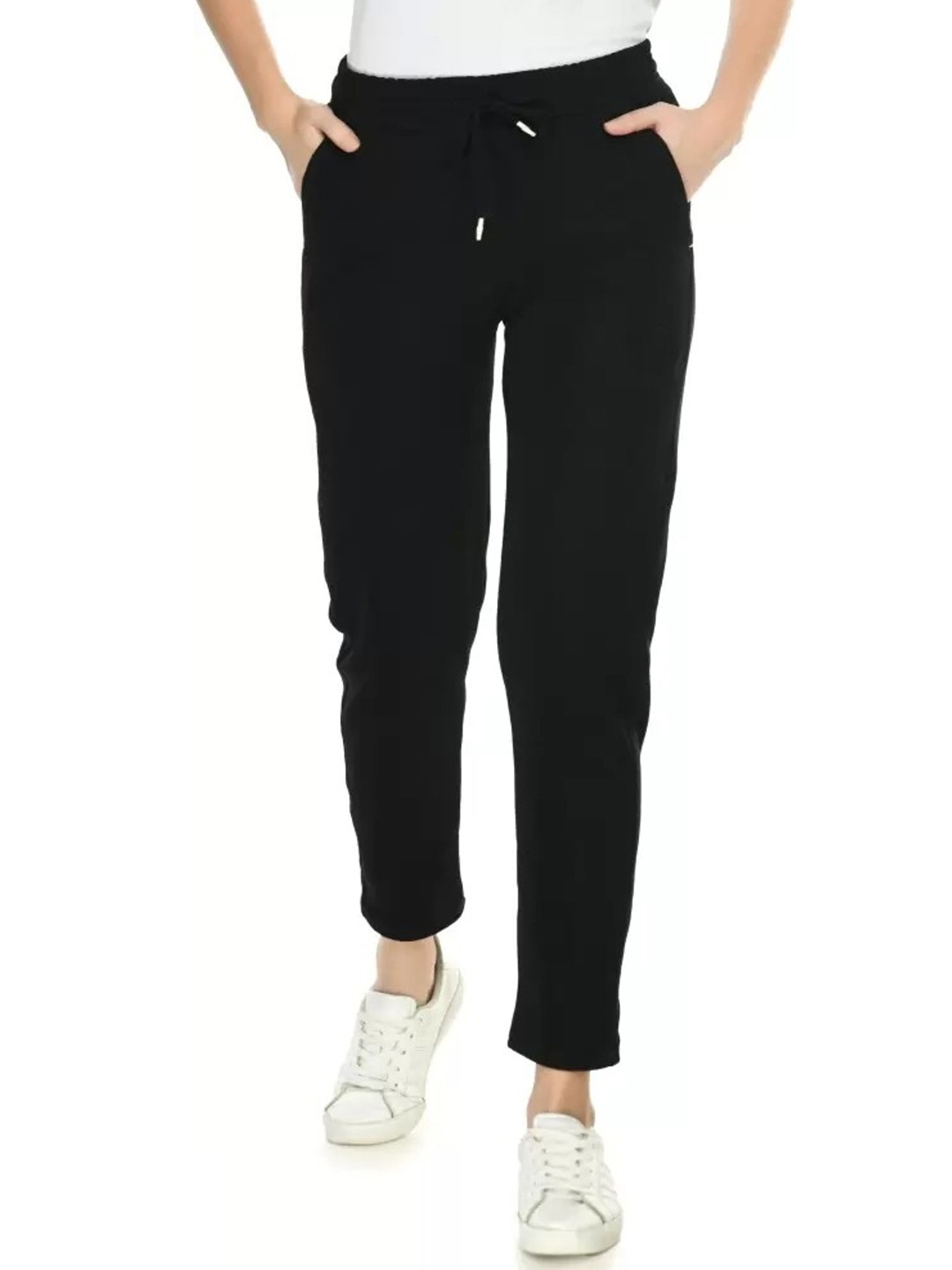 

Purser Women Original Regular Fit Mid-Rise Trousers, Black