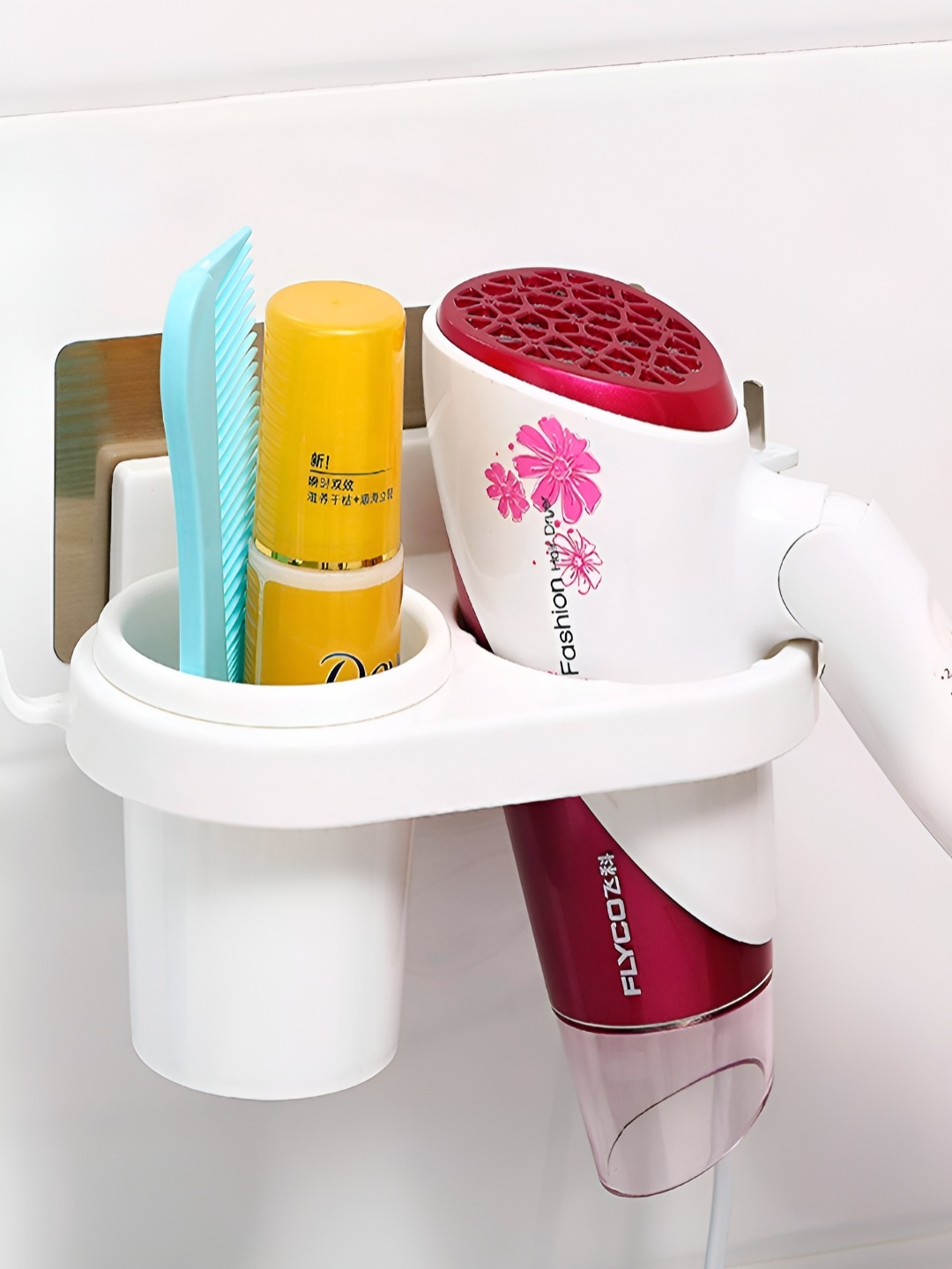 

HOKIPO Magic Sticker Series Self-Adhesive Hair Dryer Holder, White