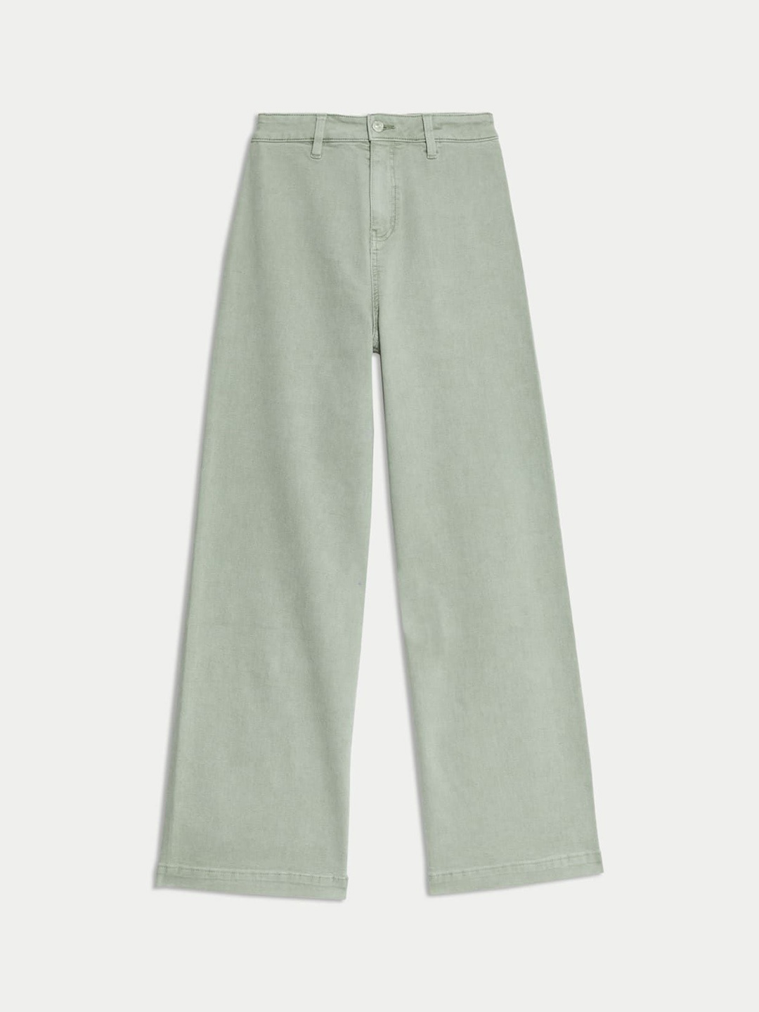 

Marks & Spencer Women Wide Leg High-Rise Jeans, Green