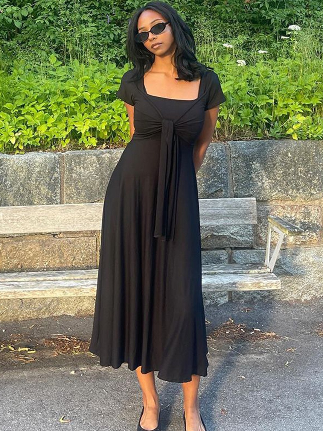 

StyleCast A-Line Midi Dress, Black