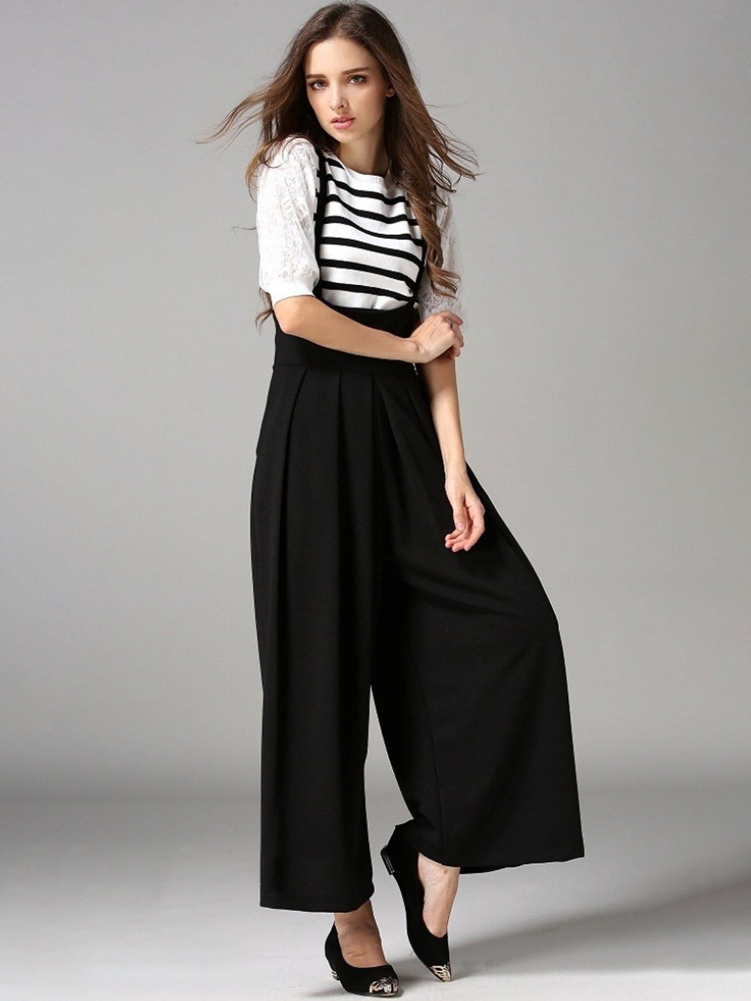 

Alamode By Akanksha Women Black Statement Suspender Pants - Celebrity Favorite