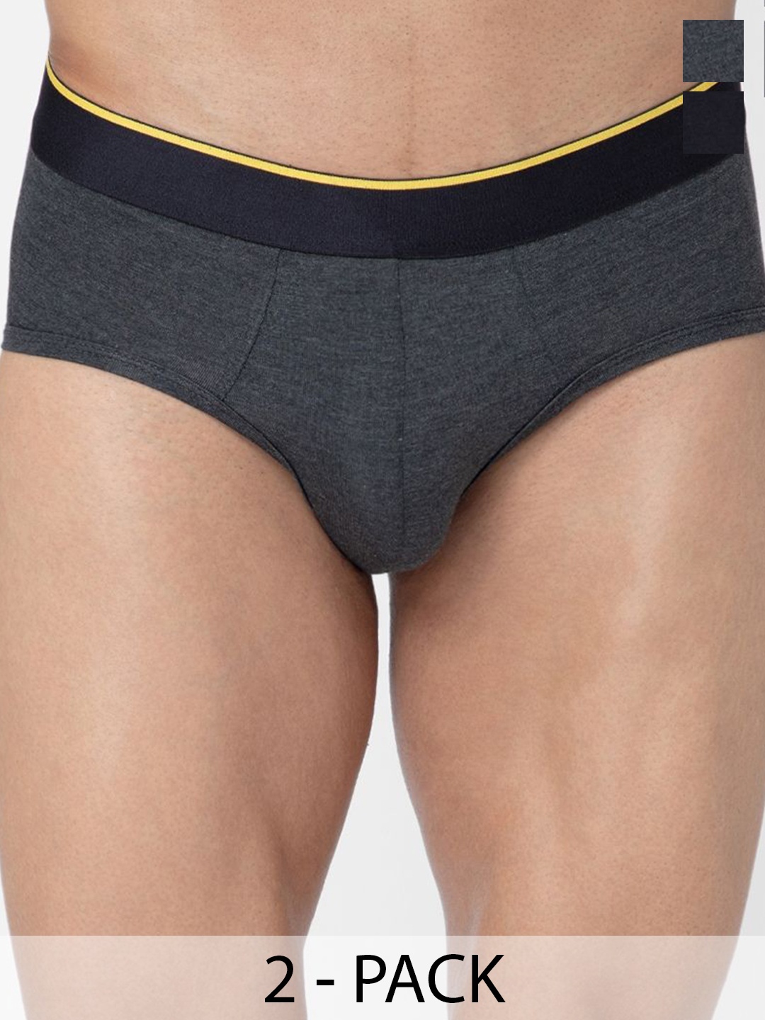 

bummer Men Pack of 2 Solid Micro Modal Briefs Underwear BRCHMNX02S, Black