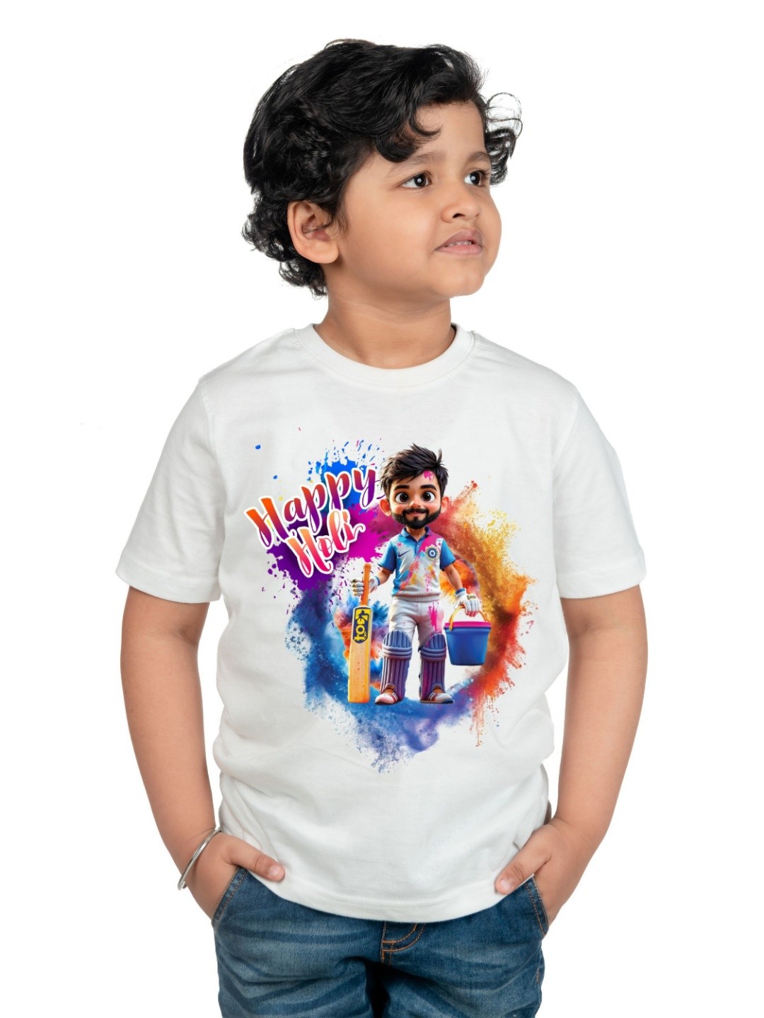 

BAESD Boys Graphic Printed Round Neck T-shirt, White