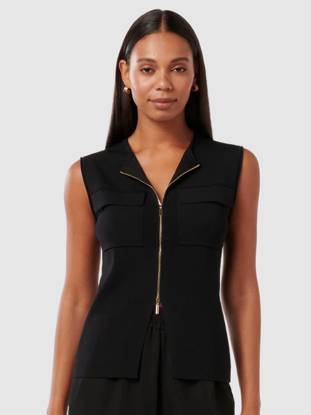 

Forever New Carmen Women Fitted Top, Black
