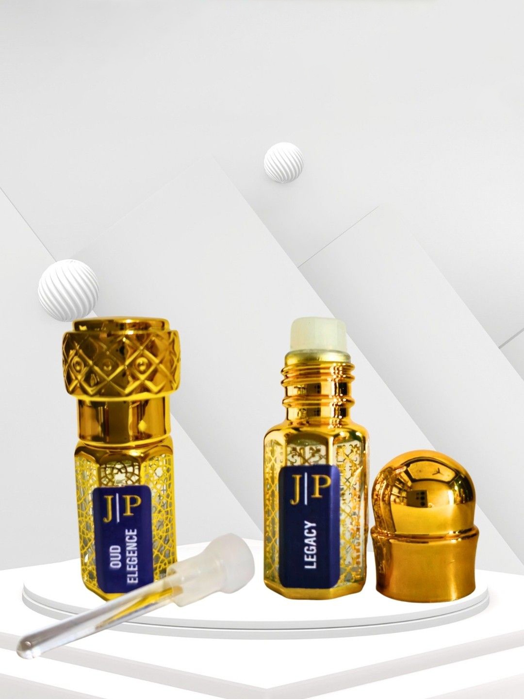 

Jeval Women Set Of 2 Legacy & Oud Elegence Attar - 3 ml Each, Gold